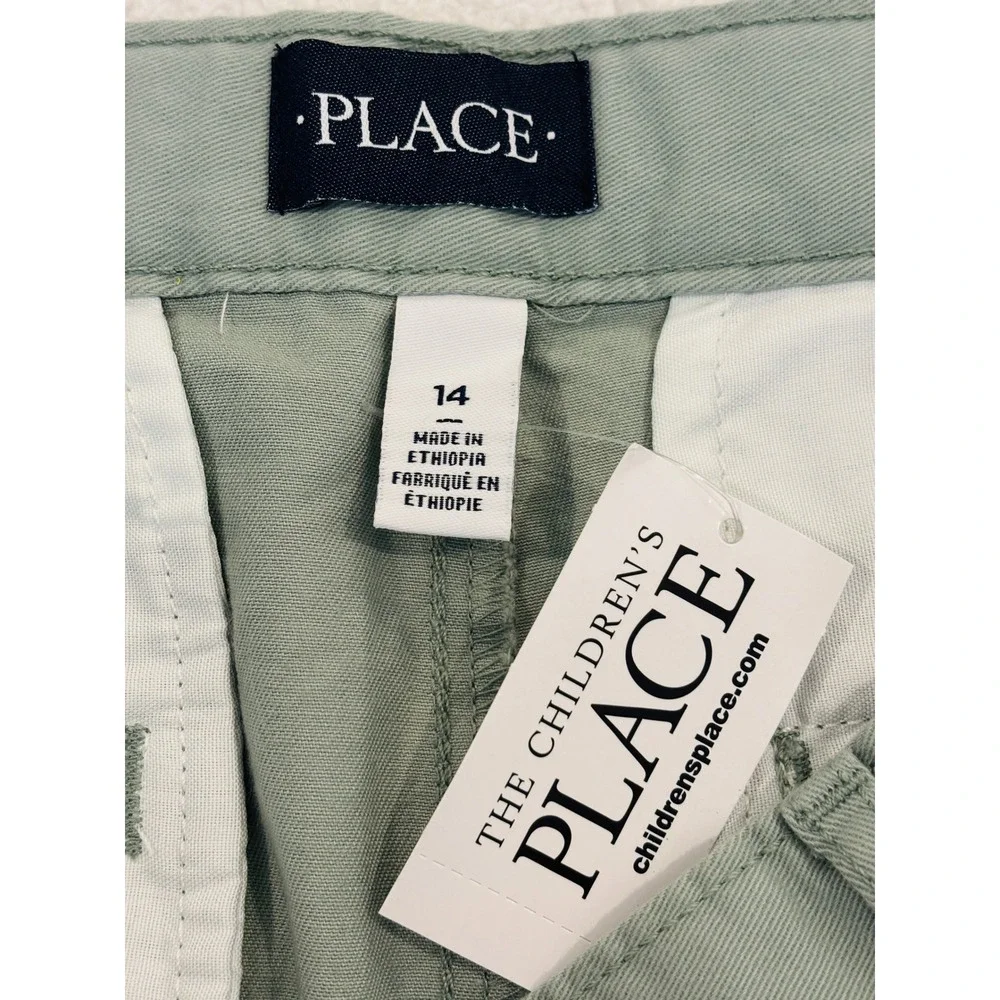 The Childrens Place Boys Sage Green Chino Shorts Size 14 NWT Cotton Twill Casual